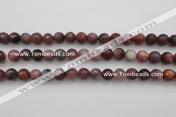 CRZ853 15.5 inches 9mm faceted round natural ruby gemstone beads