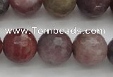 CRZ855 15.5 inches 11mm faceted round natural ruby gemstone beads