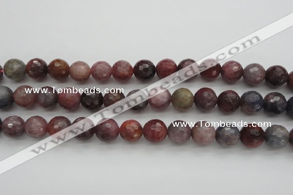 CRZ855 15.5 inches 11mm faceted round natural ruby gemstone beads