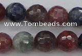 CRZ882 15.5 inches 8mm faceted round natural ruby sapphire beads