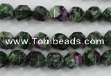 CRZ902 15.5 inches 8mm faceted nuggets Chinese ruby zoisite beads