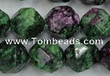 CRZ906 15.5 inches 16mm faceted nuggets Chinese ruby zoisite beads