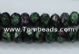 CRZ910 15.5 inches 5*8mm faceted rondelle Chinese ruby zoisite beads