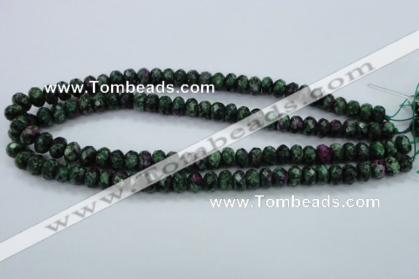 CRZ910 15.5 inches 5*8mm faceted rondelle Chinese ruby zoisite beads