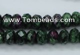 CRZ911 15.5 inches 6*10mm faceted rondelle Chinese ruby zoisite beads