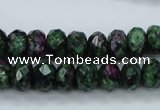 CRZ912 15.5 inches 8*12mm faceted rondelle Chinese ruby zoisite beads