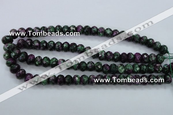 CRZ913 15.5 inches 10*14mm faceted rondelle Chinese ruby zoisite beads