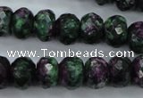 CRZ914 15.5 inches 12*16mm faceted rondelle Chinese ruby zoisite beads