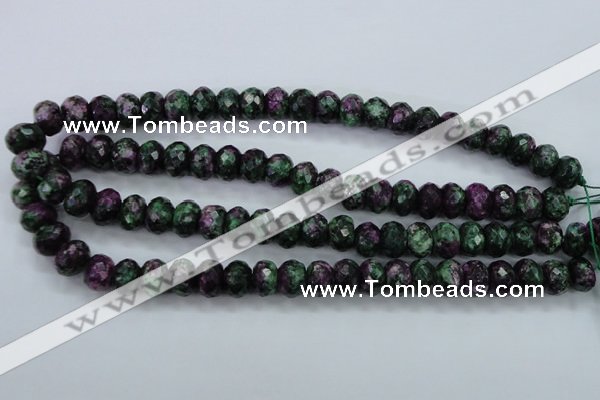 CRZ914 15.5 inches 12*16mm faceted rondelle Chinese ruby zoisite beads