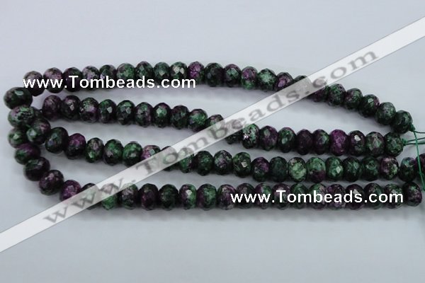 CRZ915 15.5 inches 13*18mm faceted rondelle Chinese ruby zoisite beads