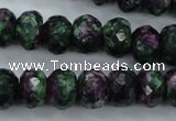 CRZ916 15.5 inches 15*20mm faceted rondelle Chinese ruby zoisite beads