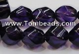 CSA11 15.5 inches 12*15mm twisted rice synthetic amethyst beads