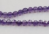 CSA12 15.5 inches 4mm faceted round synthetic amethyst beads