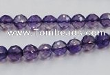 CSA15 15.5 inches 7mm faceted round synthetic amethyst beads