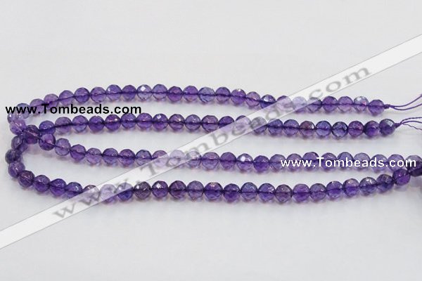 CSA16 15.5 inches 8mm faceted round synthetic amethyst beads