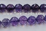 CSA17 15.5 inches 10mm faceted round synthetic amethyst beads