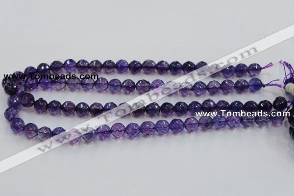 CSA17 15.5 inches 10mm faceted round synthetic amethyst beads