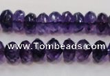 CSA22 15.5 inches 7*12mm faceted rondelle synthetic amethyst beads