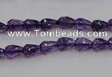 CSA24 15.5 inches 6*8mm faceted teardrop synthetic amethyst beads