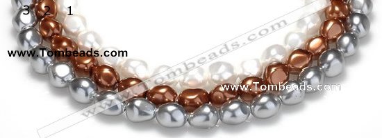 CSB03 16 inches 12*16mm nugget shell pearl beads Wholesale