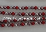 CSB1002 15.5 inches 4mm round mixed color shell pearl beads