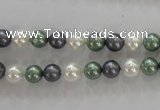 CSB1011 15.5 inches 6mm round mixed color shell pearl beads