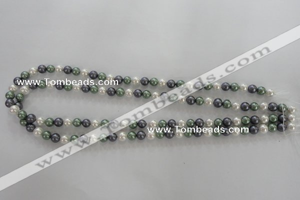 CSB1011 15.5 inches 6mm round mixed color shell pearl beads