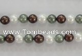 CSB1012 15.5 inches 6mm round mixed color shell pearl beads