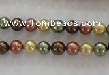 CSB1016 15.5 inches 6mm round mixed color shell pearl beads