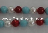 CSB1033 15.5 inches 8mm round mixed color shell pearl beads