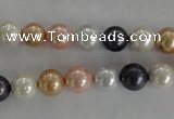 CSB1042 15.5 inches 8mm round mixed color shell pearl beads