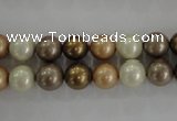 CSB1044 15.5 inches 8mm round mixed color shell pearl beads