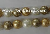 CSB1068 15.5 inches 10mm round mixed color shell pearl beads