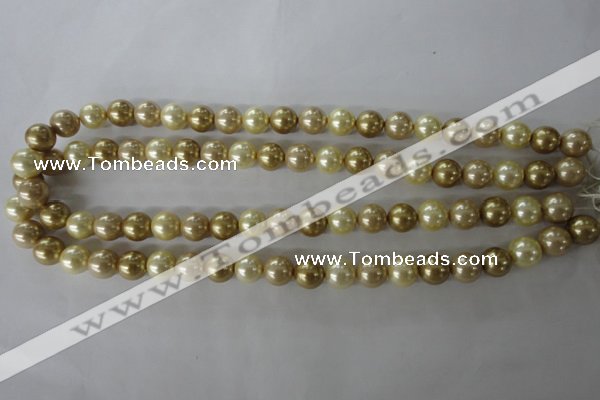 CSB1069 15.5 inches 10mm round mixed color shell pearl beads