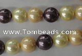 CSB1072 15.5 inches 10mm round mixed color shell pearl beads