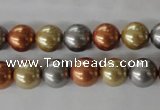 CSB1074 15.5 inches 10mm round mixed color shell pearl beads