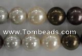 CSB1083 15.5 inches 12mm round mixed color shell pearl beads