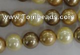 CSB1100 15.5 inches 12mm round mixed color shell pearl beads