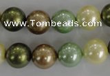 CSB1107 15.5 inches 12mm round mixed color shell pearl beads