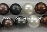 CSB1127 15.5 inches 14mm round mixed color shell pearl beads