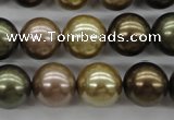 CSB1134 15.5 inches 14mm round mixed color shell pearl beads