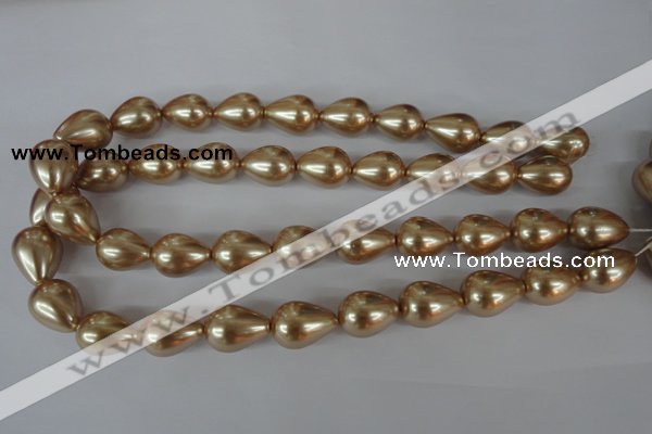 CSB114 15.5 inches 15*19mm teardrop shell pearl beads wholesale