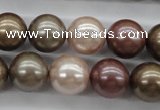 CSB1141 15.5 inches 14mm round mixed color shell pearl beads