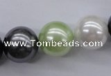 CSB1152 15.5 inches 16mm round mixed color shell pearl beads