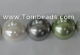 CSB1153 15.5 inches 16mm round mixed color shell pearl beads