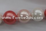 CSB1157 15.5 inches 16mm round mixed color shell pearl beads