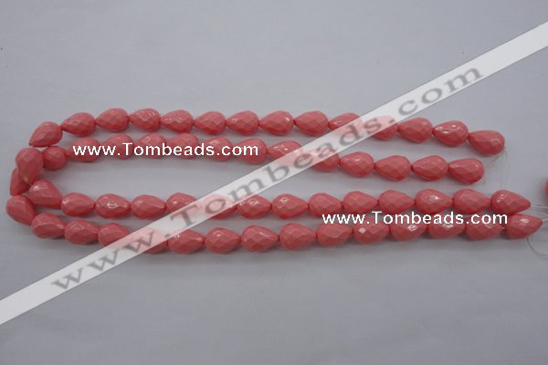 CSB1165 15.5 inches 10*14mm faceted teardrop shell pearl beads