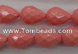 CSB1167 15.5 inches 15*20mm faceted teardrop shell pearl beads