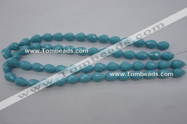 CSB1170 15.5 inches 10*14mm faceted teardrop shell pearl beads