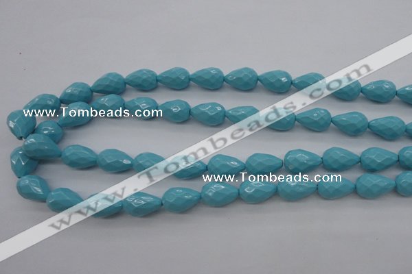 CSB1171 15.5 inches 12*18mm faceted teardrop shell pearl beads